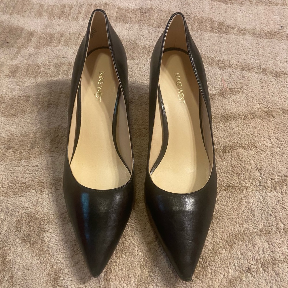 Nine West Margot Pumps Black Leather - Size 9